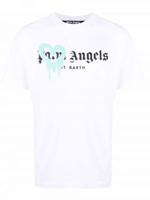 Camiseta con corazón Palm Angels blanco
