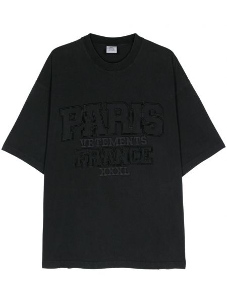 Broderet t-shirt Vetements sort