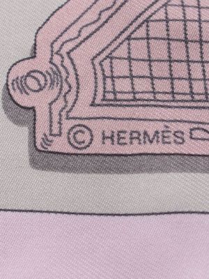 Echarpe en soie Hermès gris