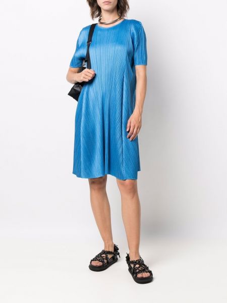 Vestido de tubo ajustado plisado Pleats Please Issey Miyake azul