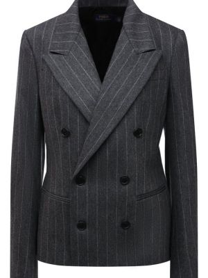 Кашемировый шерстяной пиджак Polo Ralph Lauren серый