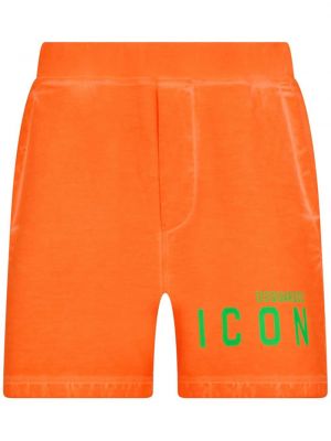 Pantaloncini sportivi con stampa Dsquared2 arancione