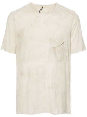 Medvilninis marškinėliai su nubrozdinimais Masnada smėlinė