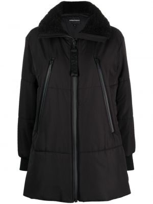 Палто с цип Emporio Armani черно
