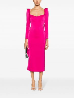 Sukienka długa z krepy Alex Perry różowa