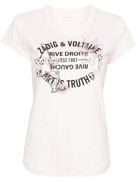Koszulka bawełniana Zadig&voltaire różowa