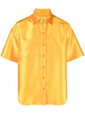 Сатенена риза с копчета Sandro жълто