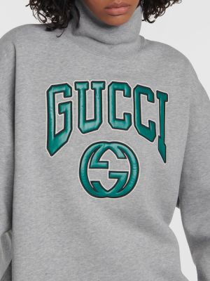 Bavlněná mikina jersey Gucci šedá