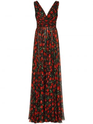 Plisované večerní šaty s potiskem Dolce & Gabbana