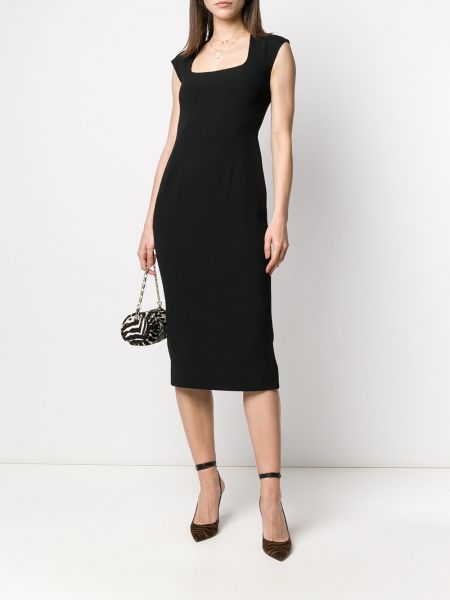 Pieguļoša mini kleita Dolce & Gabbana melns