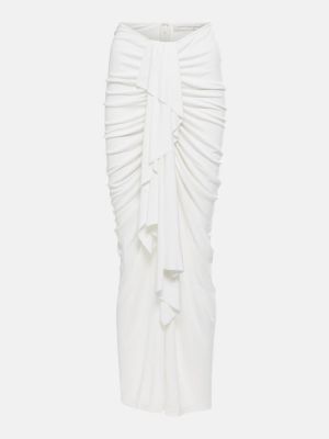 Drapovaný dlhá sukňa s vysokým pásom Christopher Esber biela