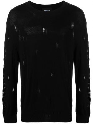 Obrabljen pulover z okroglim izrezom Barrow črna