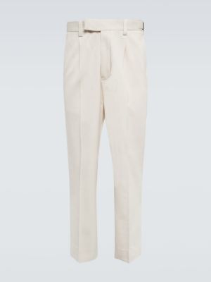 Pantaloni dritti di lana di cotone Zegna beige
