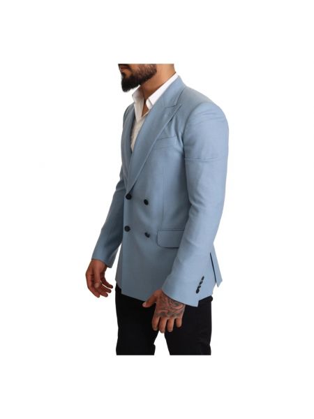 Blazer de seda de cachemir slim fit Dolce & Gabbana azul