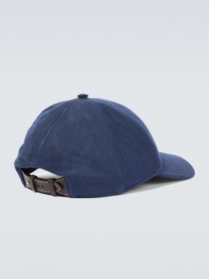 Lniana czapka z daszkiem Berluti niebieska