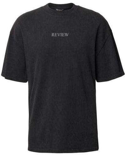 T-shirt z printem Review, сzarny