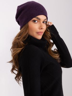 Pletený pletený čepice Fashionhunters fialový