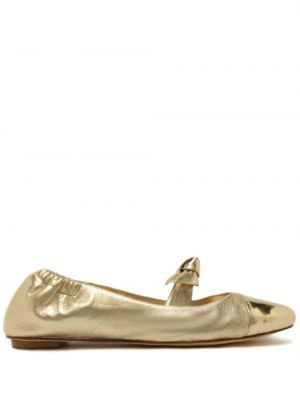 Pantofi cu toc din piele Alexandre Birman auriu