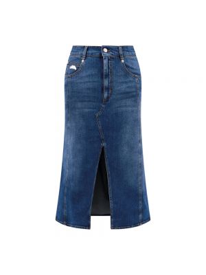 Spódnica jeansowa na guziki bawełniana Alexander Mcqueen niebieska