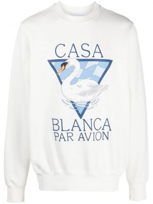 Trykt sweatshirt Casablanca hvit