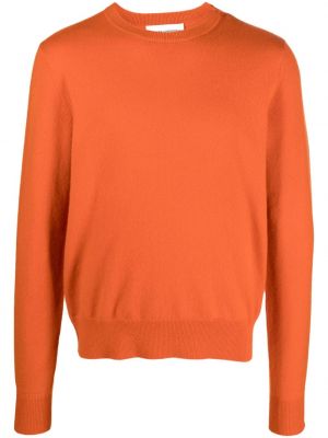 Кашмирен пуловер с кръгло деколте Extreme Cashmere оранжево