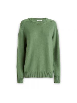 Zielony sweter z okrągłym dekoltem Paolo Pecora