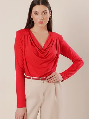 Bluză plisată By Saygı roșu