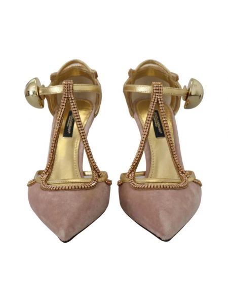 Sandały szpilki Dolce And Gabbana różowe