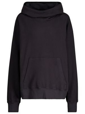 Oversize samt hoodie aus baumwoll Velvet schwarz