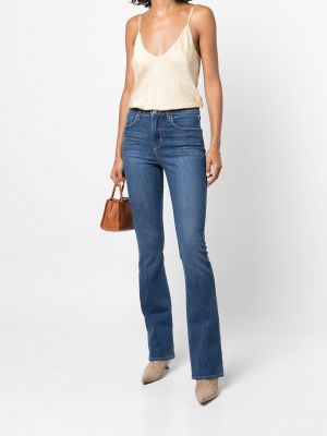 Skinny džíny s vysokým pasem L'agence modré