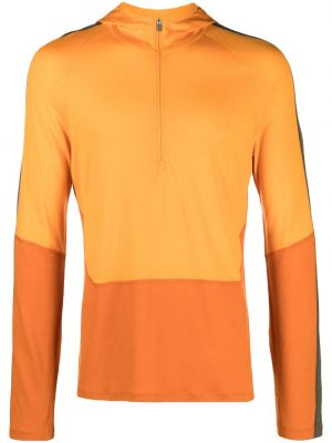 Kapučdžemperis ar rāvējslēdzēju Icebreaker oranžs