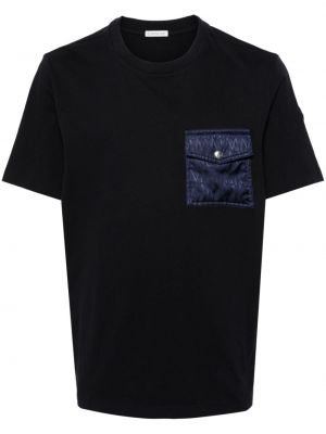 Жакардова памучна тениска Moncler синьо