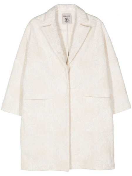Φλοράλ παλτό με κέντημα Semicouture μπεζ