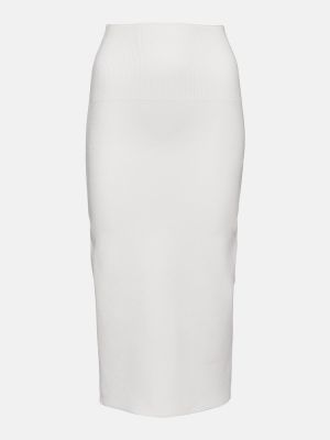 Midi φούστα με ψηλή μέση Victoria Beckham λευκό