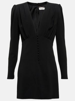 Φόρεμα με λαιμόκοψη v Saint Laurent μαύρο