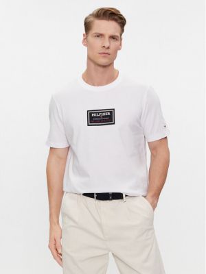 Priliehavé tričko s potlačou Tommy Hilfiger biela