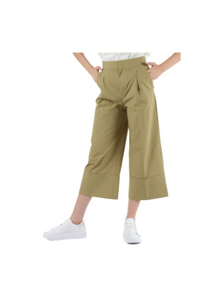 Pantalones culotte con cremallera de algodón Twinset verde