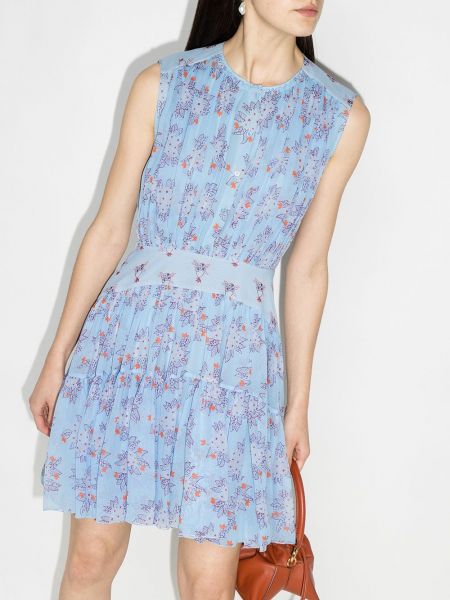 Mini vestido de flores con estampado Chloé azul