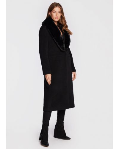 Gyapjú téli kabát Liu Jo fekete