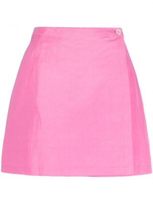 Λινή φούστα με κουμπιά Lido ροζ