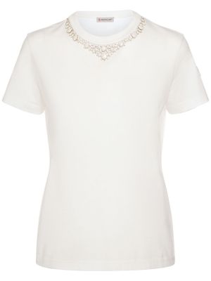 T-shirt en coton en jersey Moncler blanc