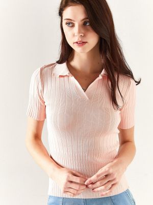 Прилепнала блуза Olalook розово