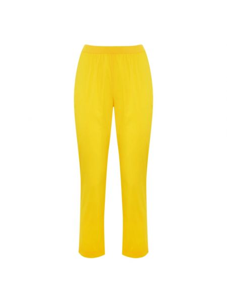 Proste spodnie slim fit Liviana Conti żółte