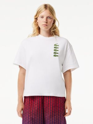 Camiseta de algodón con estampado oversized Lacoste