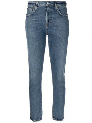 Прямые джинсы со средней посадкой Agolde, синий