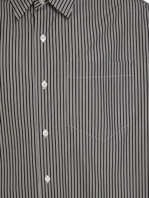 Pruhovaná bavlnená priliehavá košeľa Ami Paris čierna