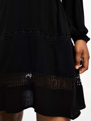 Плиссированное платье с v-образным вырезом Pimkie черное