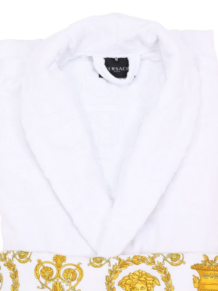 Памучен халат Versace бяло