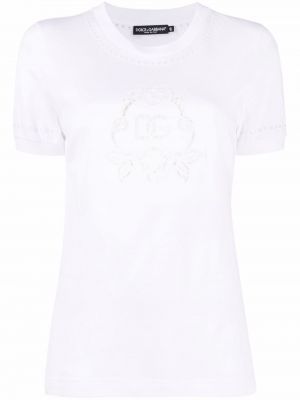 Памучна тениска Dolce & Gabbana бяло