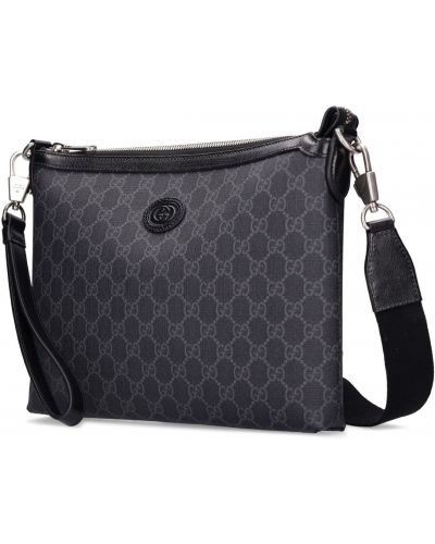 Τσάντα χιαστί με σχέδιο Gucci μαύρο